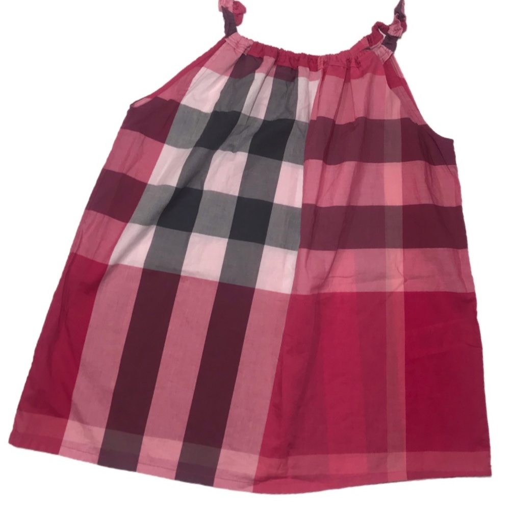 Burberry | Pink Plaid Ruffle Neck Tunic Girls 12